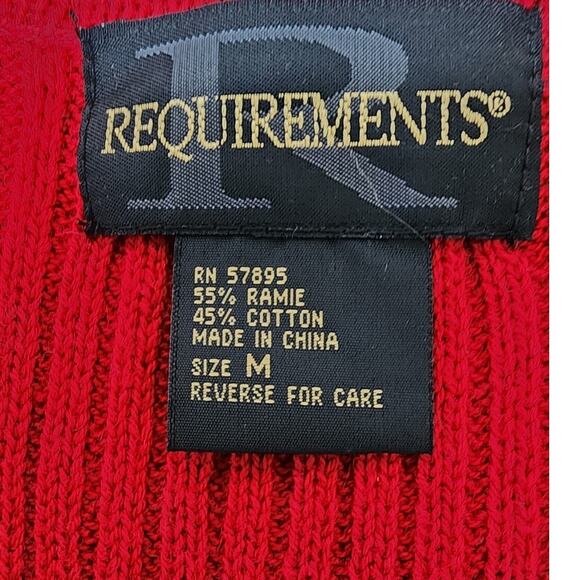 VTG 90's Requirements Red Zip Up Nordic Knit Sweater Vest Womens Size Medium - Picture 7 of 8